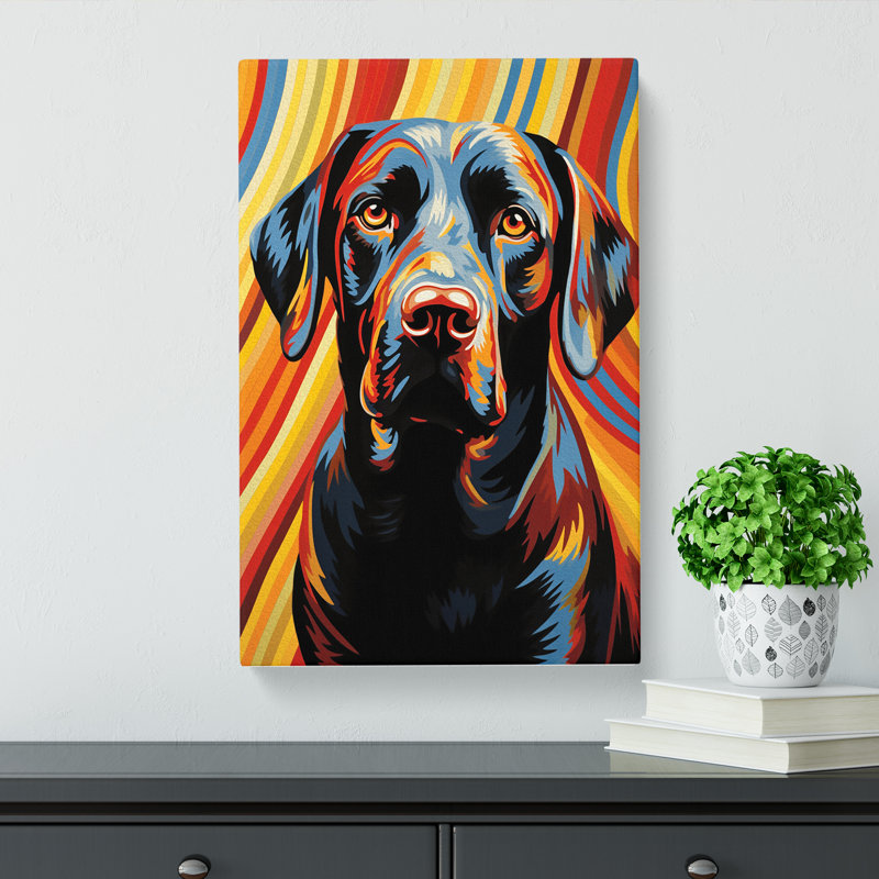 Labrador Retriever Op No.3 - Single Picture Frame Art Prints - Wrapped Canvas, 50cm H x 35cm W x 3cm D