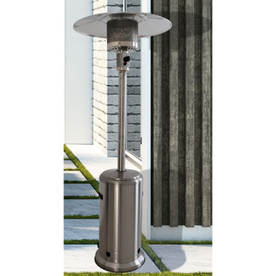 46000 Standing Heater - Offers Ample Heat, Aluminium Construction, 67.43 Lb Weight, Easy Placement Feature Patio Heat Quiet & Efficient Generation, Body, 18 In Package Depth, 200 Sq Ft Heating Area