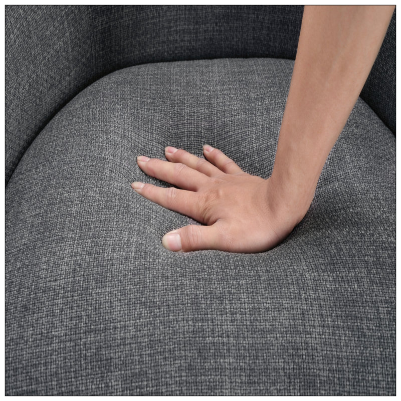 Chaise rembourrée en polyester avec 4 pieds, Polyester gris