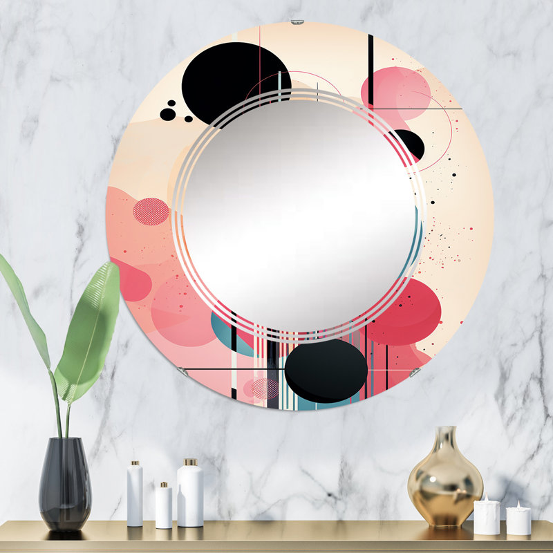Storyville - Miroir mural moderne rond, 32 po x 32 po