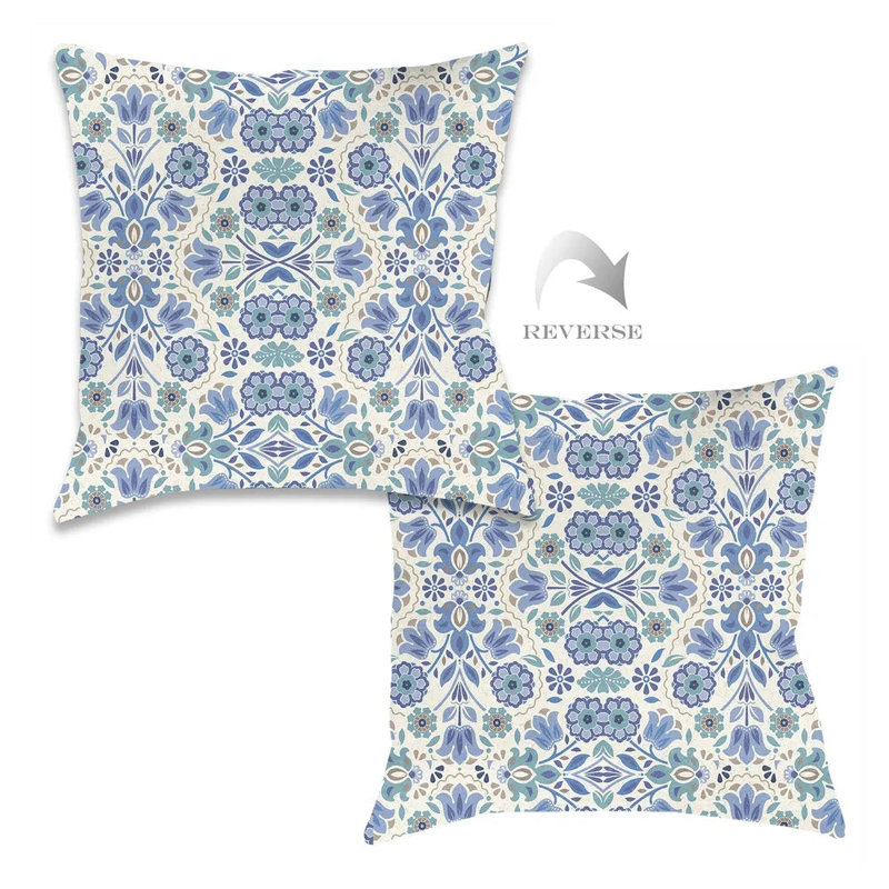 Coussin Indochine, Bleu