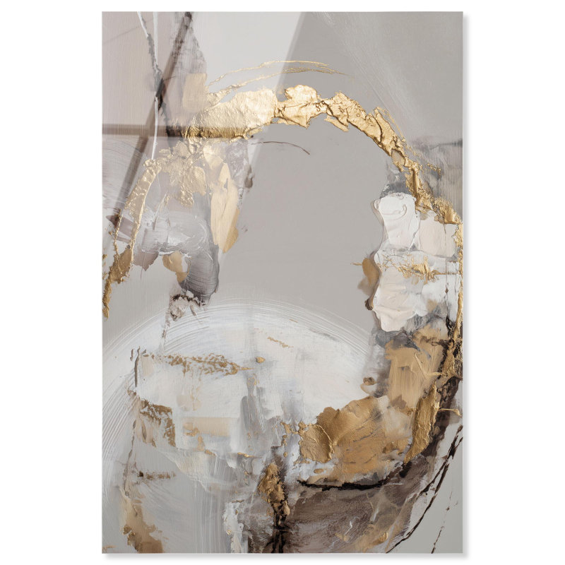 Décoration murale dorée à imprimé acrylique Golden Arc III par Art Remedy, prête à être accrochée, 36 x 54, H 54 po x l 36 po