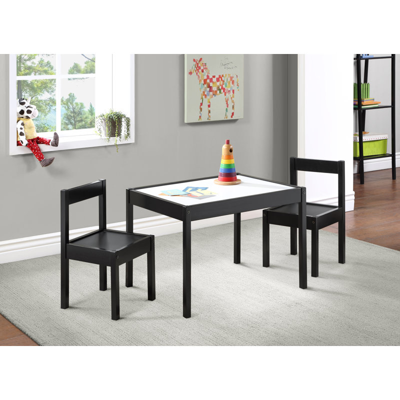 Ensemble de table et de chaises pour enfant 3 pièces Gibson, Noir