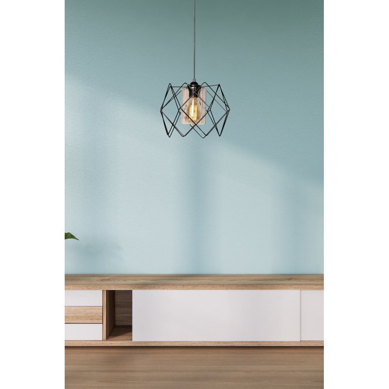 Elegant Black Chandelier, Metal Body, 30.9 x 6.3 inches | Cap Diameter: 9.3 inches, Height: 16.0 inches | Socket Type: 1 x E27 Max 40W | Perfect for Living Room, Dining Room, and Entryway | IP20 Rated, Bulb Not Included