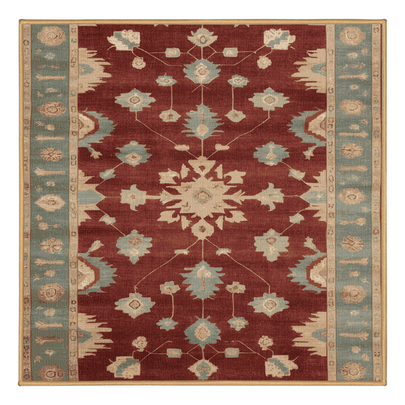 Tapis brun lavable à la machine, Carré 3 pi