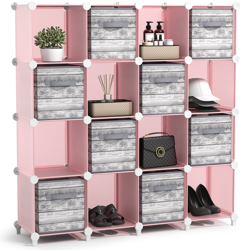 Organisateur de rangement cubique Sorbus, Pink, Paquet de 16