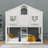 Twin-On-Twin House-Style Bunk Bed Fully Equipped With Roof, Window, Door, Safety Guardrails, And Ladder-352034357