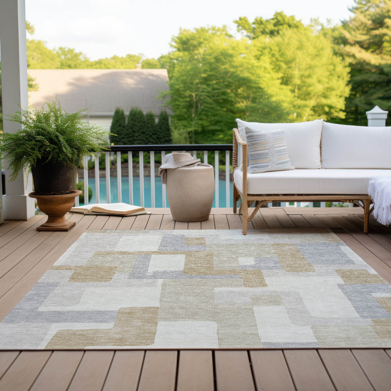  Tapis intérieur / extérieur antidérapant Chayden, Rectangle 10 pi x 14 pi