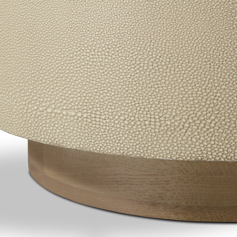 Crosby Solid Wood End Table, Light Cream Shagreen