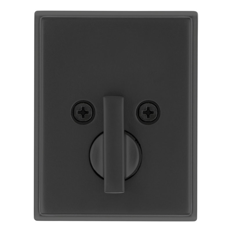 258 Crosstown Rectangle Keyed One Side Low Profile Deadbolt featuring SmartKey Security in, Matte Black