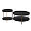 Ensemble de 2 tables basses rondes modernes à 2 niveaux pour salon, assemblage facile et conception peu encombrante