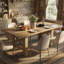 Table de salle à manger 71 "pour 6 à 8 personnes, table rectangulaire en bois robuste, plateau épais et pieds triangulaires robustes, style rustique pour la cuisine ou la salle à manger-707756532