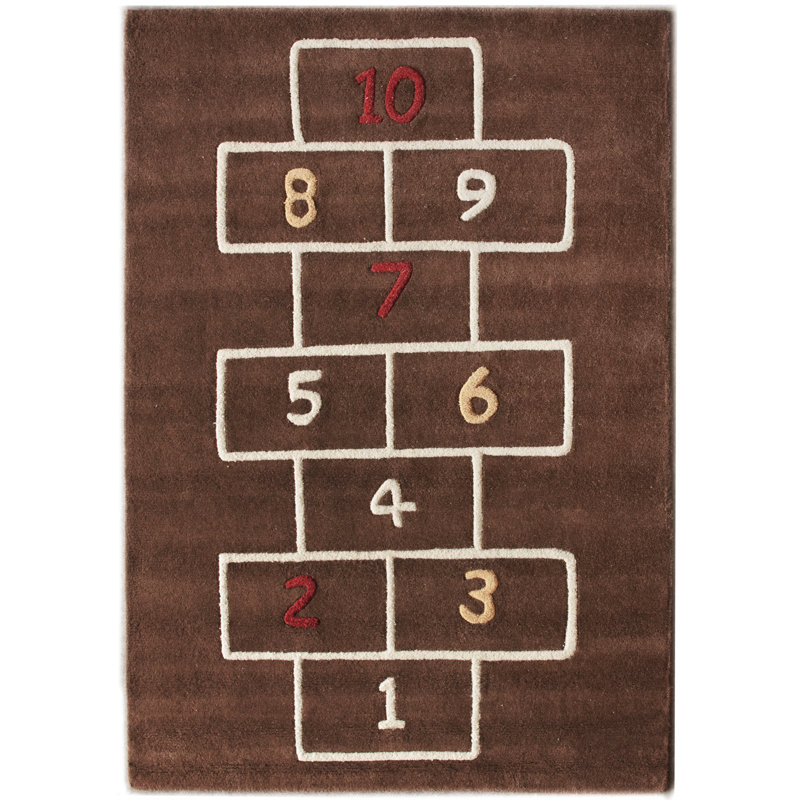 Tapis brun Elease Hopscotch, Rectangle 3 pi 6 po x 5 pi 6 po