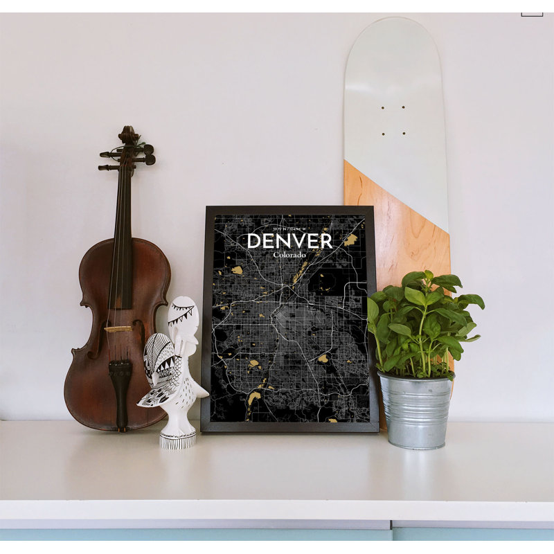 Denver City Map 1 Piece Wall Art, 91.4cm H x 61cm W x 0.13cm D