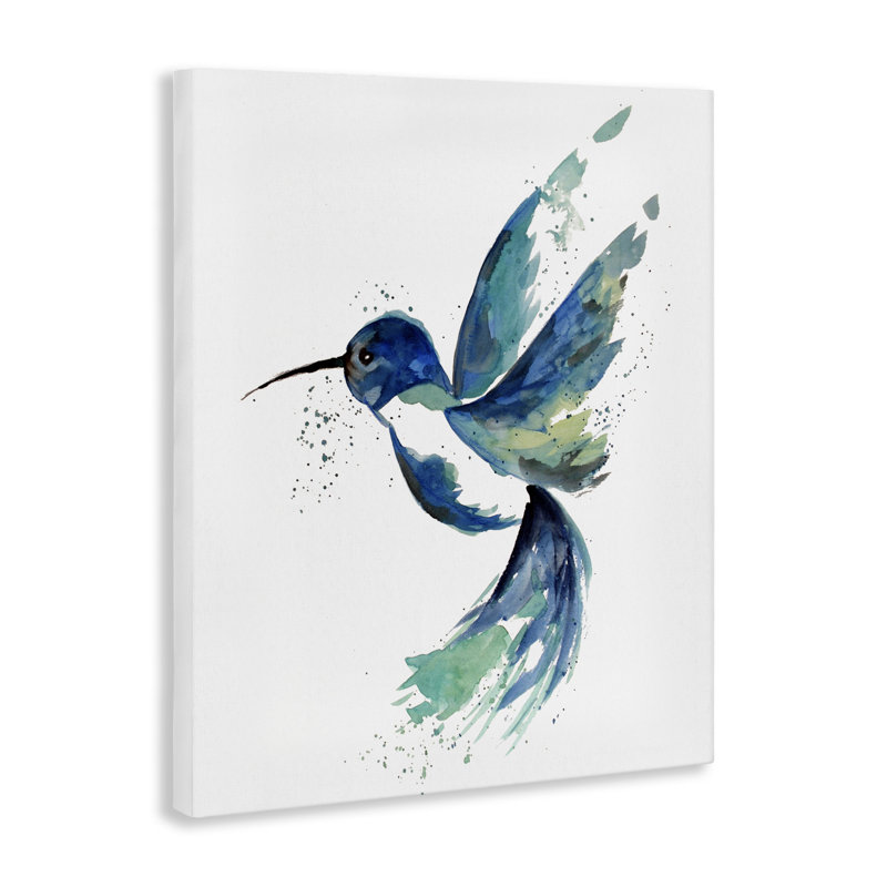 Art mural moderne sur toile, "Colibri bleu moderne" par Sebastian Grafmann, H 30 po x l 24 po x P 1,5 po
