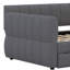 Lit plateforme tapissier moderne avec lit gigogne et station de charge USB intégrée-1502149672