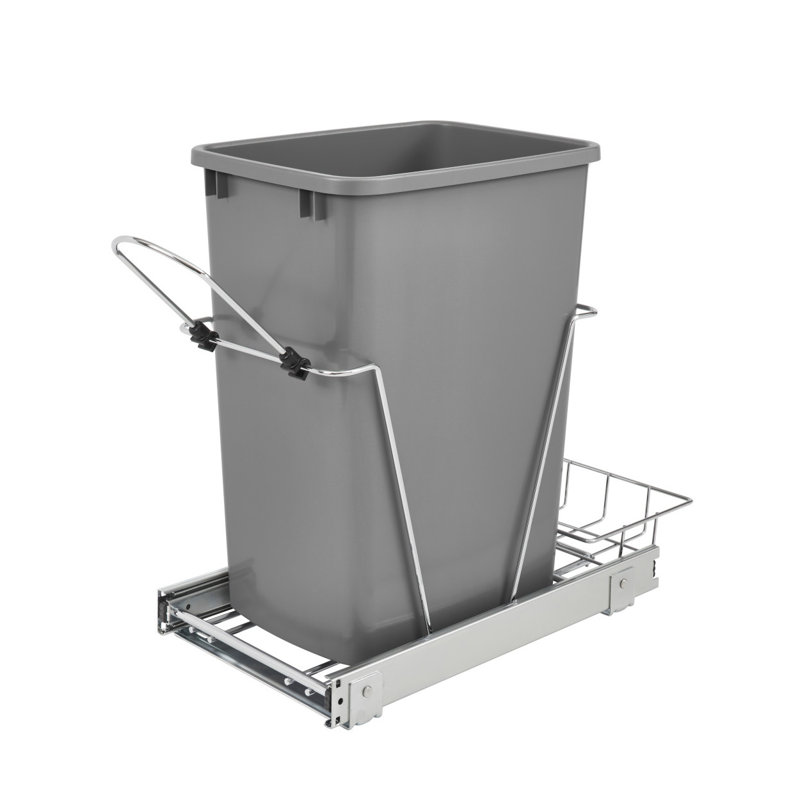 75 Gallon Pull out Trash Can, Silver
