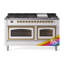 ILVE Nostalgie II Noblesse 60 inch Dual Fuel Range (9 Sealed Burners + Griddle, Triple Glass Door, RAL)-1960778454-1960778459