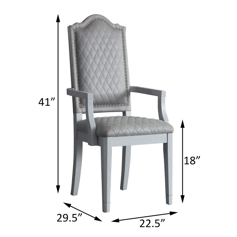 Ensemble de 2 fauteuils à dossier deux tons gris et gris perlé