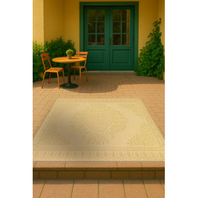 Tapis beige tissé traditionnel Mosso