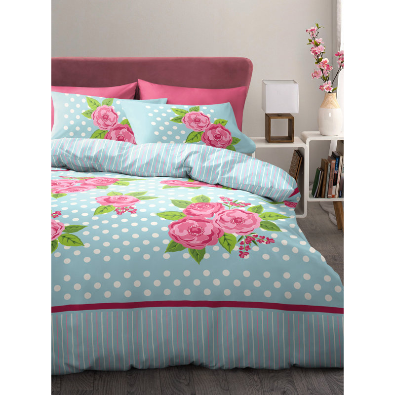 Cavato Floral Duvet Cover Set, Single, Red