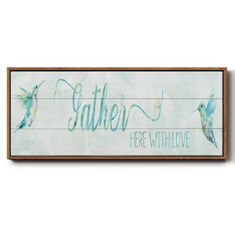 «Gather Here», toile encadrée, H 8 po x l 20 po
