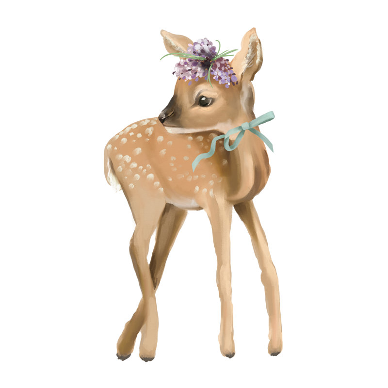 Cute Deer by Anna Babich - Wrapped Canvas Print, 51cm H x 51cm W x 3.8cm D