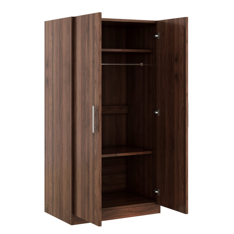Commode brune, garde-robe avec rangement