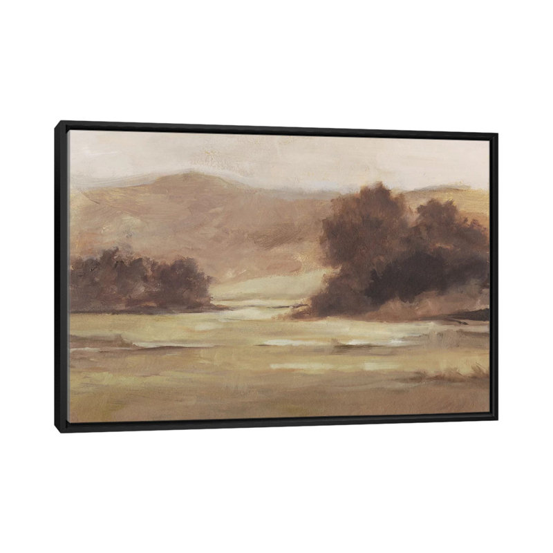 Reproduction d’art, "discrète Landscape I" par Ethan Harper, Toile encadrée, H 40 po x l 60 po, Noir patiné