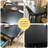 Retro Black Rectangular Solid Wood Dining Table-1259950282
