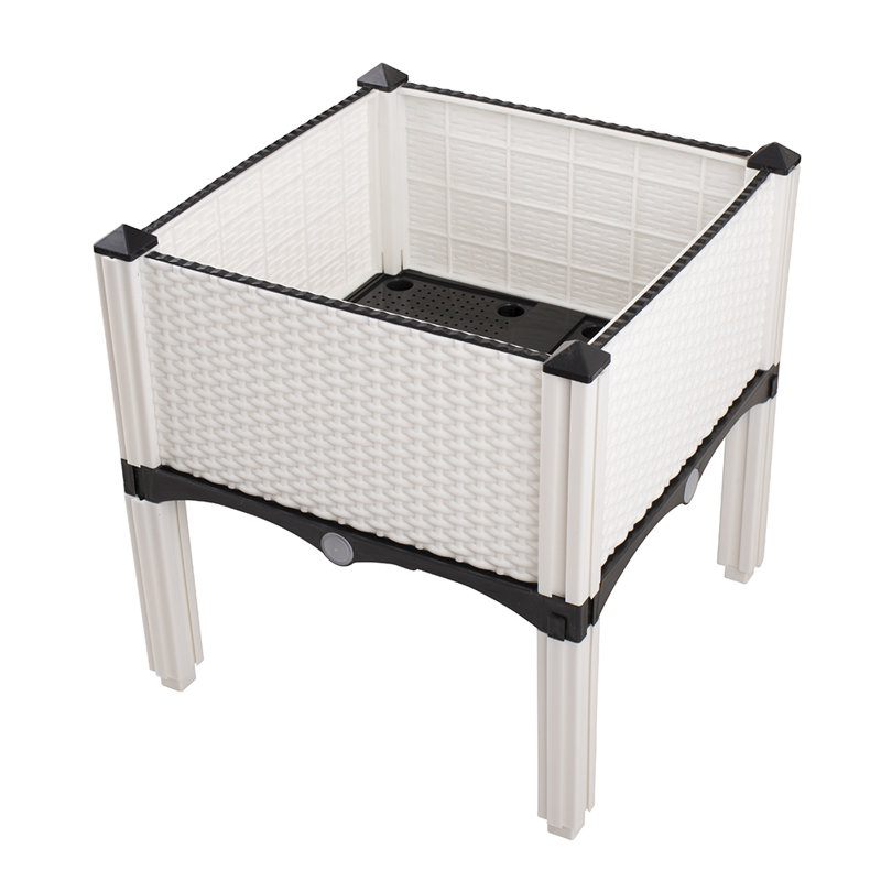 Pot à fleurs surélevé en plastique Aeliana, 4, Blanc