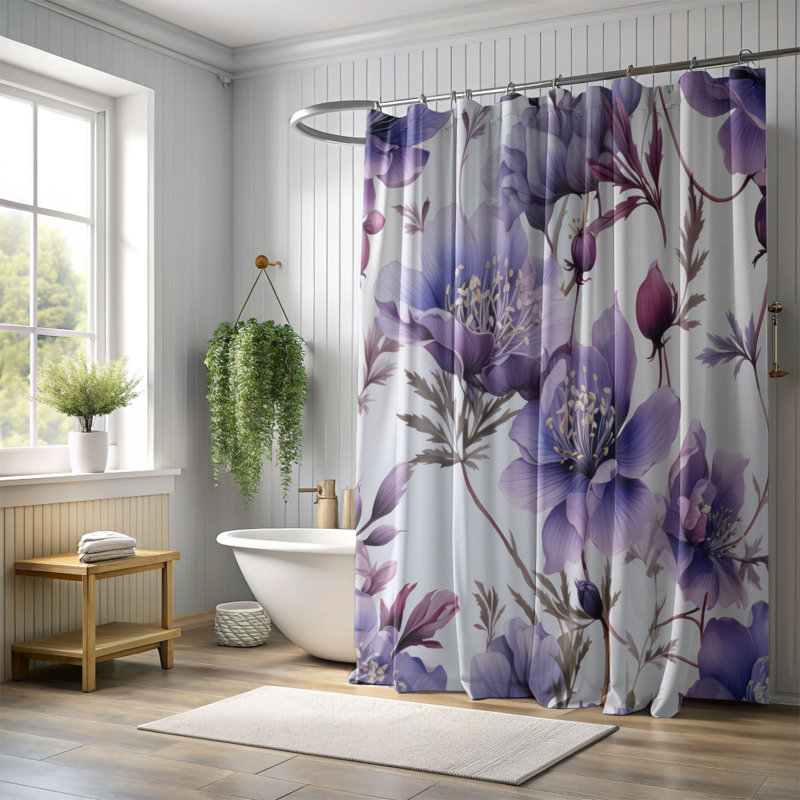 Violet Aura - Premium Shower Curtain, 74"H x 71"W