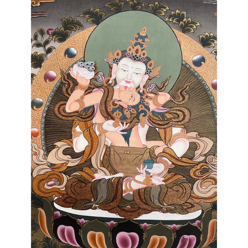 Vajrasattva Yabyum Thangka (Thangka sans brocart)