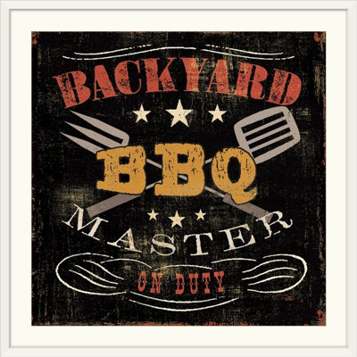 « cour barbecue », affiche rétro