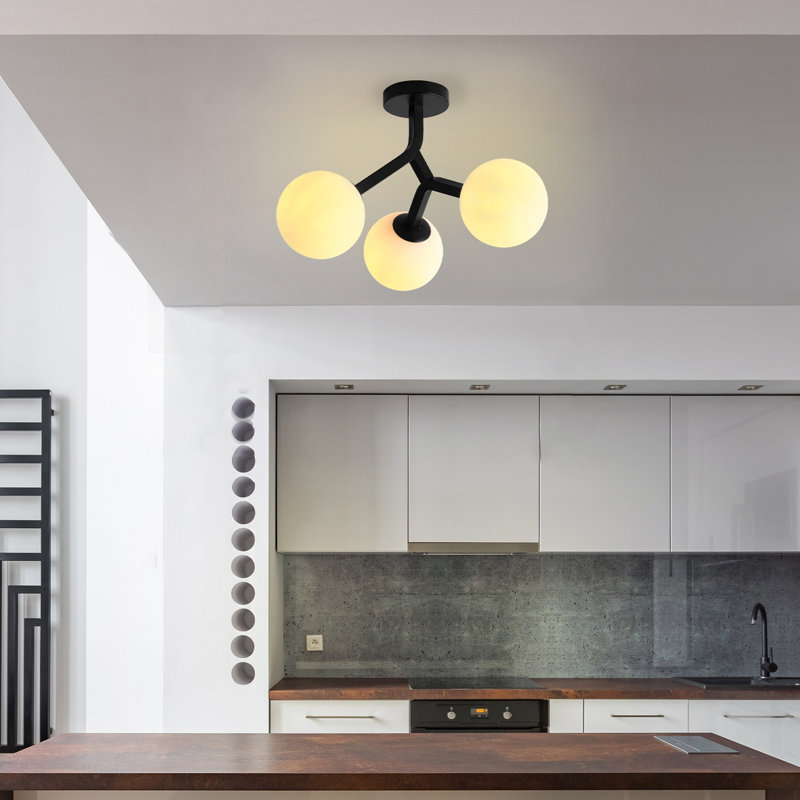 Jessicamae Glass Semi Flush Mount