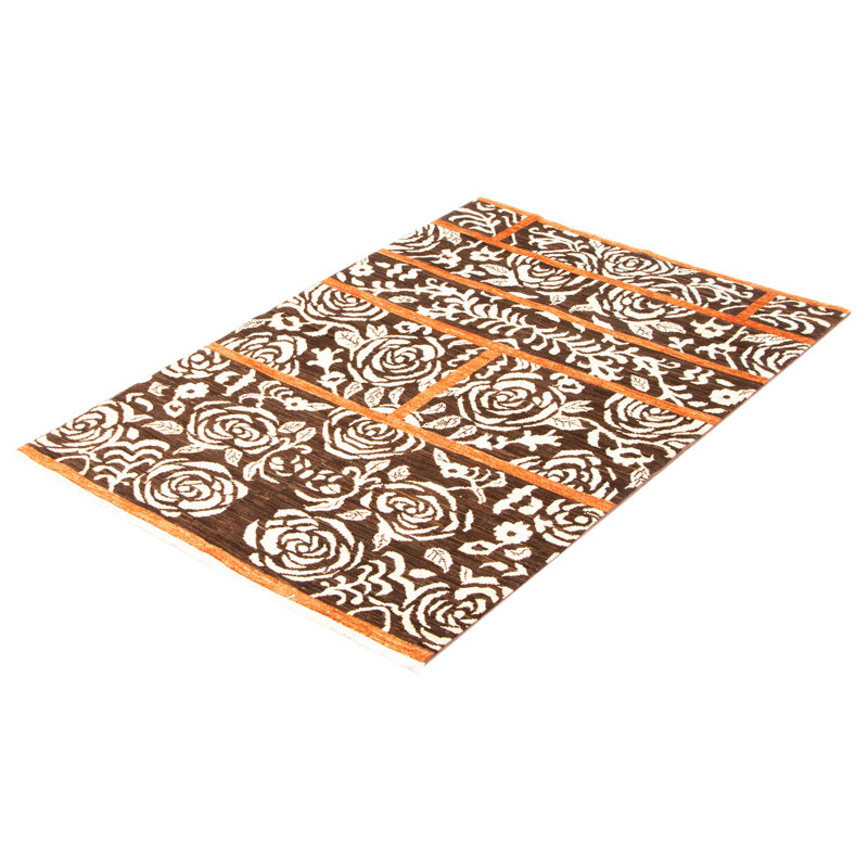 One-of-a-Kind 4'2" X 6'1" New Age Wool Area Rug in Dark Brown