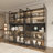 94.5 '' W Combination Bookcase With Glass Doors，display Cabin With Led Lights-1824625015