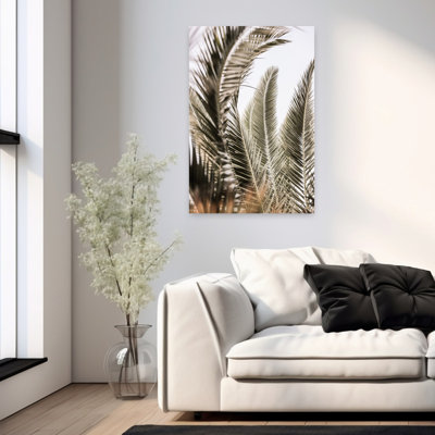 Art contemporain, palmier serein moderne et paisible, art tropical naturel