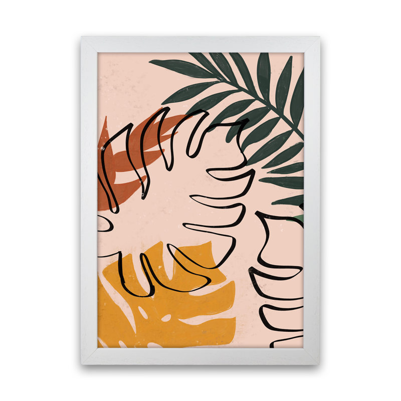Abstract Plant - Print, 88cm H x 64cm W x 3cm D, White Framed