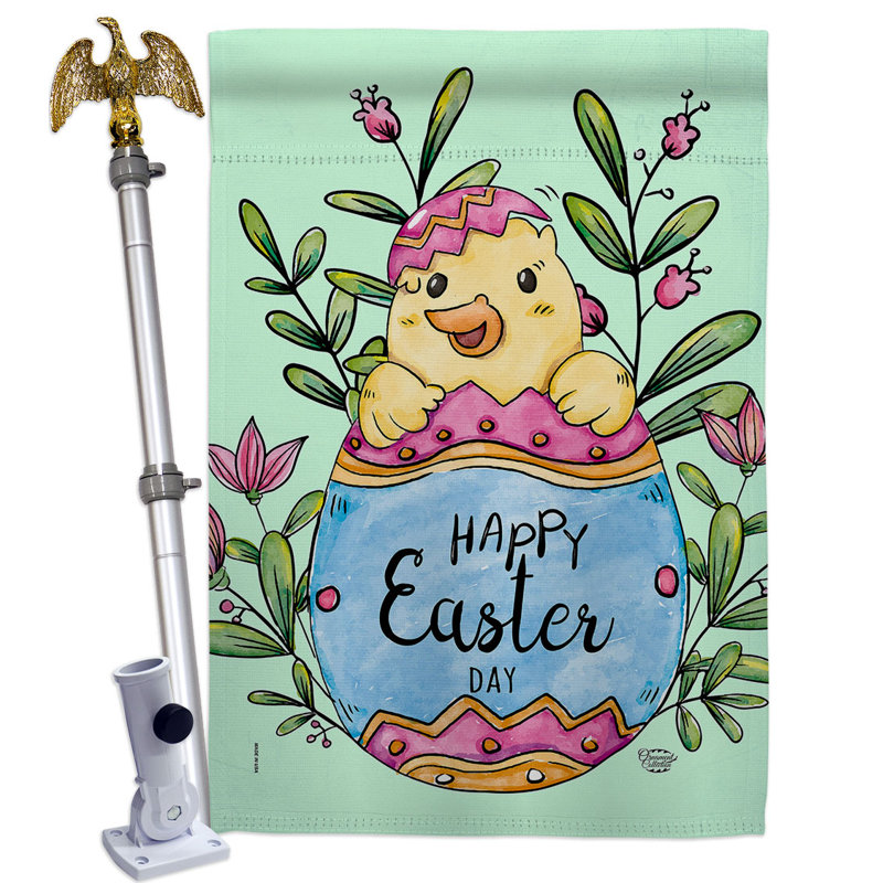 Double Sided 40'' H x 28'' W Polyester Easter Flag Set