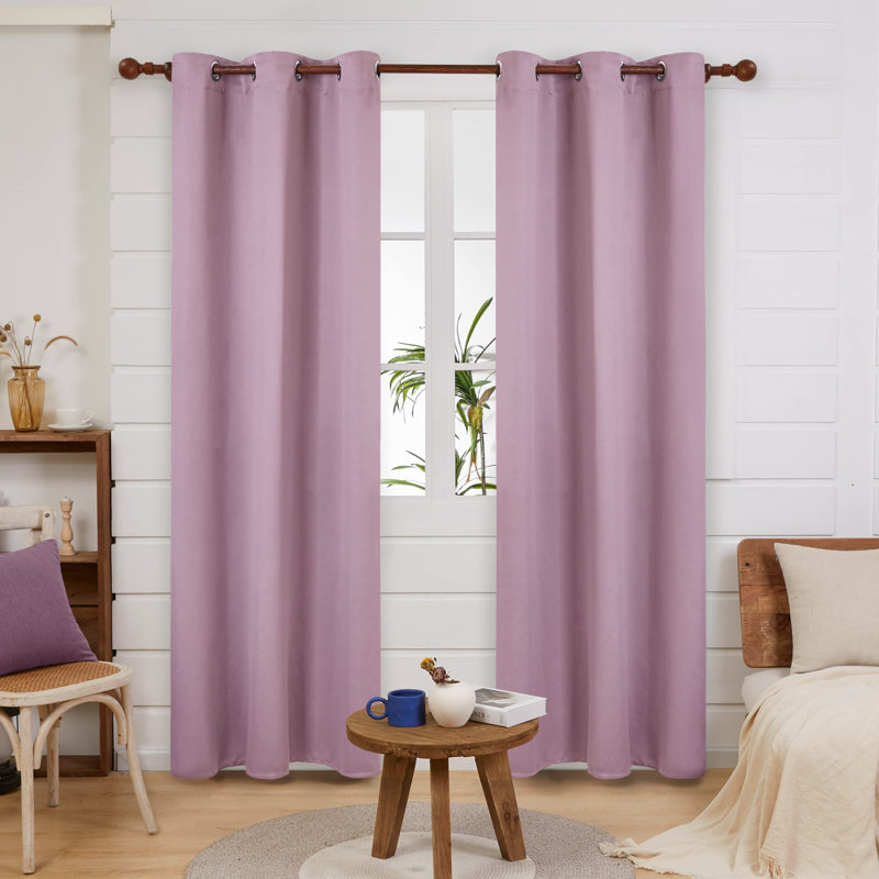 Grommet Top Thermal Insulated Room Darkening Window Curtain Panels (Set of 2), 42" W x 84" L, Lavender