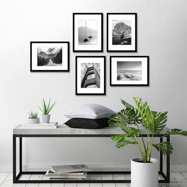 Ailise Gallery Wall Frame Set, Classic Metal Picture Frames for Wall or Tabletop Display (Set of 6) Latitude Run Color: Black, Picture Size: 11 x 14