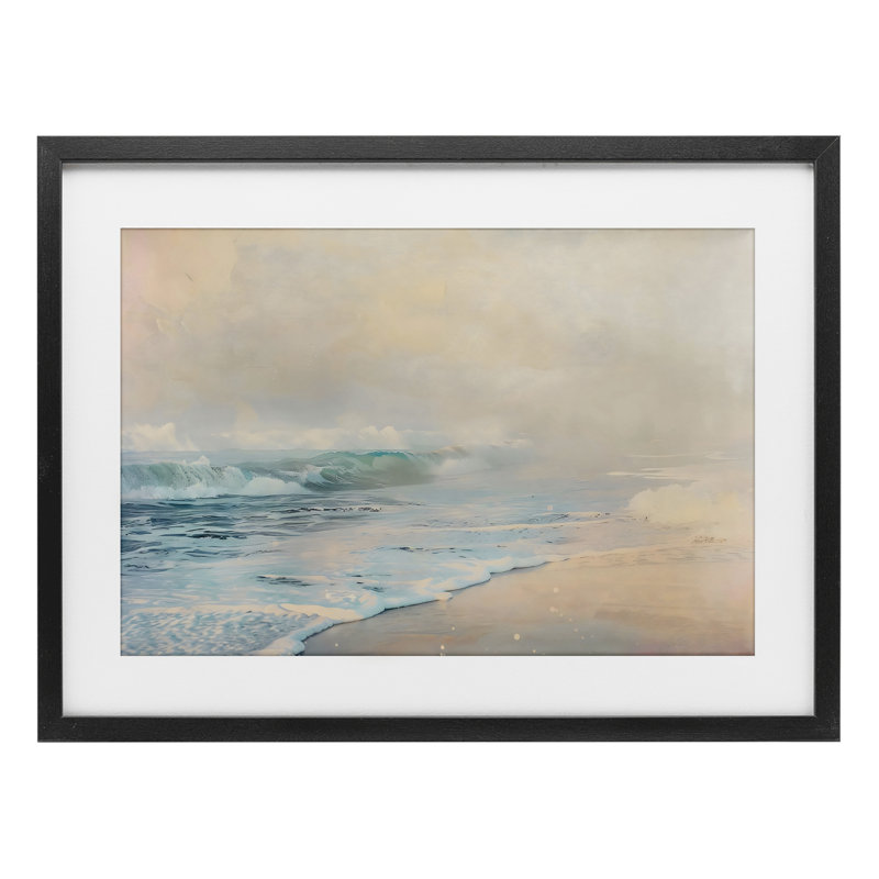 «Pale Beach Fading Neutrals», reproduction encadrée sous verre, design by Creative Studio, H 17 po x l 23 po