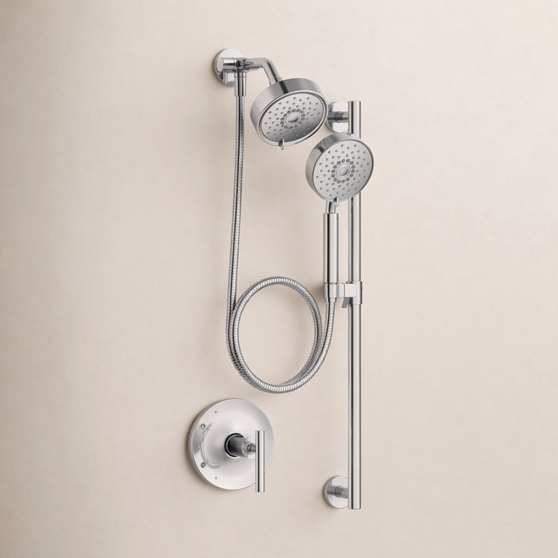 Kohler Purist Performance Showering Kit, 2.5 GPM Multifunction Showerhead and Handshower Package, Three Spray Settings