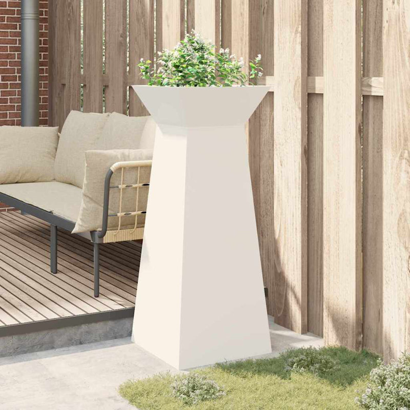 Pillar Planter Steel, 100cmH x 40cmW x 40cmD, White