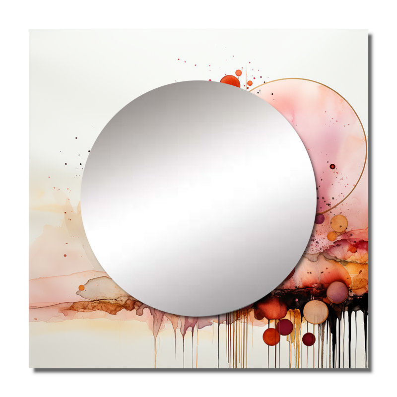 Décoration murale synchrone Elegance rétro or rose - miroir carré géométrique mural pour chambre à coucher, 29 po x 29 po