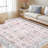 Washable Rug 4x6 Vintage Oriental Rug Non Slip, Soft Non Shedding Indoor Carpets, Low Pile Thin Foldable Mats, Foldable Printed Floor Covering for Nursery Dining Room, Pink-513155485-513155430