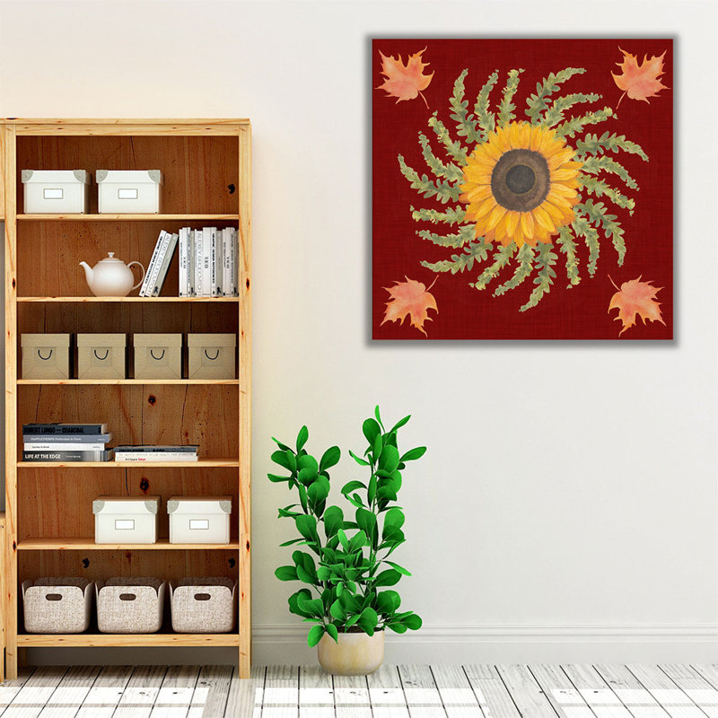 Automne floral I - reproduction d'art sur toile, H 12 po x l 12 po
