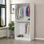 Armoire traditionnelle en noyer de 35,4 po x 74,8 po x 20,5 po | 100% panneau de particules enduit de mélamine, épaisseur: 0,7 pouce | Tablette de 5 kg de couleur brune unie élégante - parfaite pour organiser les vêtements et les accessoires-1400661870-1400661868