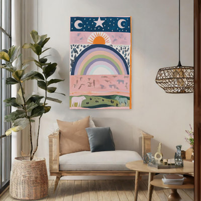 Peaceful Sky Earth Life Peaceful Serene Tranquil Cow Landscape Nature Wall Art Print 1 Piece Wrapped Canvas Wall Art